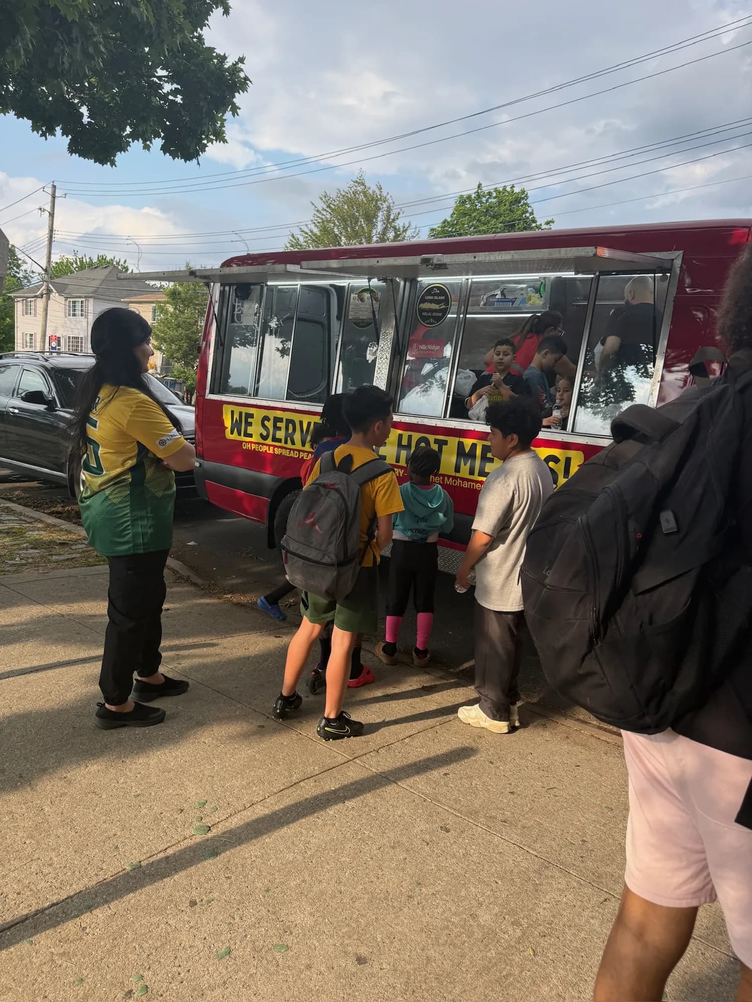 Staten Island route, the line at the stop.